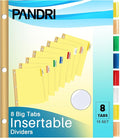 Binder Divider, PANDRI 120 Pack Binder Index Dividers with 8 Insertable Multicolor Big Tabs, Letter Size Paper Binder Divider for School Office Home Business
