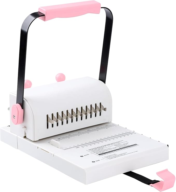 Cinch Book Binding Machine with Slide Ruler Compatible with Wire or Spiral Coils, Make Professional Thick Books,Notebooks,Calendars and More