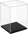 Clear Acrylic Display Case for Figures & Collectibles, Dustproof Showcase Box with Black Base, No Assembly Display for Models, Toys & Memorabilia, 5.9 x 5.9 x 8.2 Inch