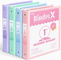4 Pack 3 Ring Binders 1 Inch, Sooez 1" Three Round Ring Binder with Pockets | Extra Durable, Eco-Friendly, PVC-Free, Reinforced Hinge, 700-Sheet Capacity, Interior Pockets, Customizable, School, Office