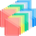 Maitys 30 Pack Binder Pockets 3 Ring, Letter Size 8.5x11,Candy Color | Clear Plastic Document Sleeves, Sheet Protectors with Slash Jacket, Fits Standard 3 Hole Binders, Organize Office Papers