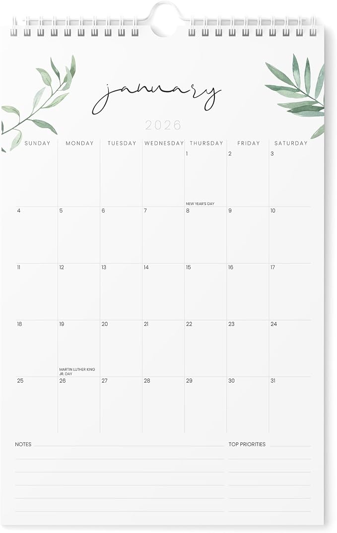 Karto Wall Calendar 2026 11x17 in - Greenery