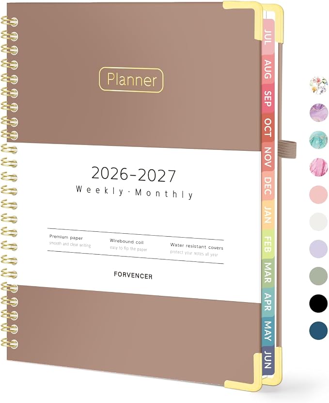 Forvencer Academic Planner 2026-2027, Calendar Jul 2026-Jun 2027, 6" x 8"