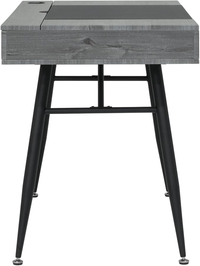 Calico Designs Nook Modern Office Laptop Writing Desk- 47.25″ Wide Home Workstation Space-Saving with Storage Compartments, Greywash