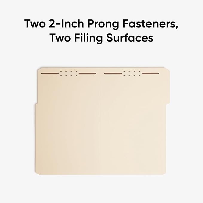 Smead Fastener File Folder, 2 Fasteners, Reinforced 1/3- Cut Tab, Legal Size, Manila, 50 Per Box