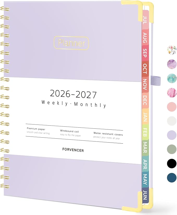 Forvencer Academic Planner 2026-2027, Calendar Jul 2026-Jun 2027, 8.5"x11"