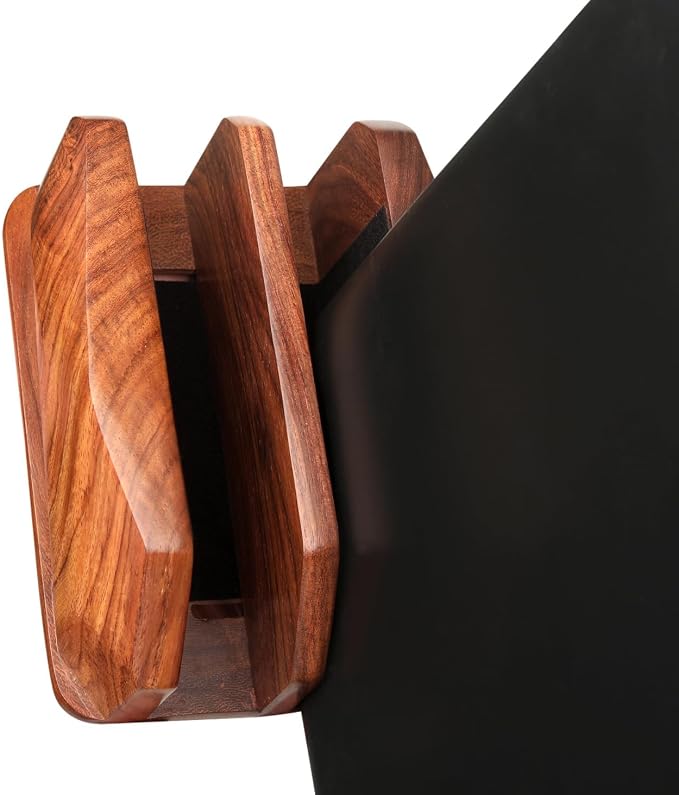 Width Adjustable Vertical Laptop Stand for Desk, Laptop Holder to Dock MacBook, MacBook Pro and Other Laptops, Versatile Vertical Laptop Docking Solutions - Indian Rosewood