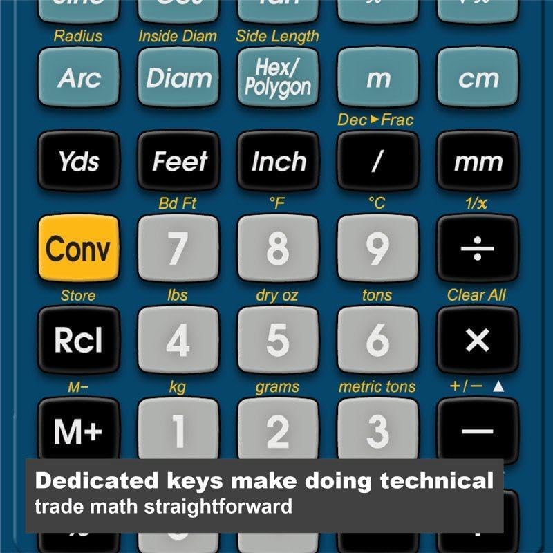 Calculated Industries 4400 TradesmanCalc Technical Trades Dimensional Trigonometry and Geometry Math and Conversion Calculator Tool for Tech Students, Welders, Metal Fabricators, Engineers, Draftsmen Small