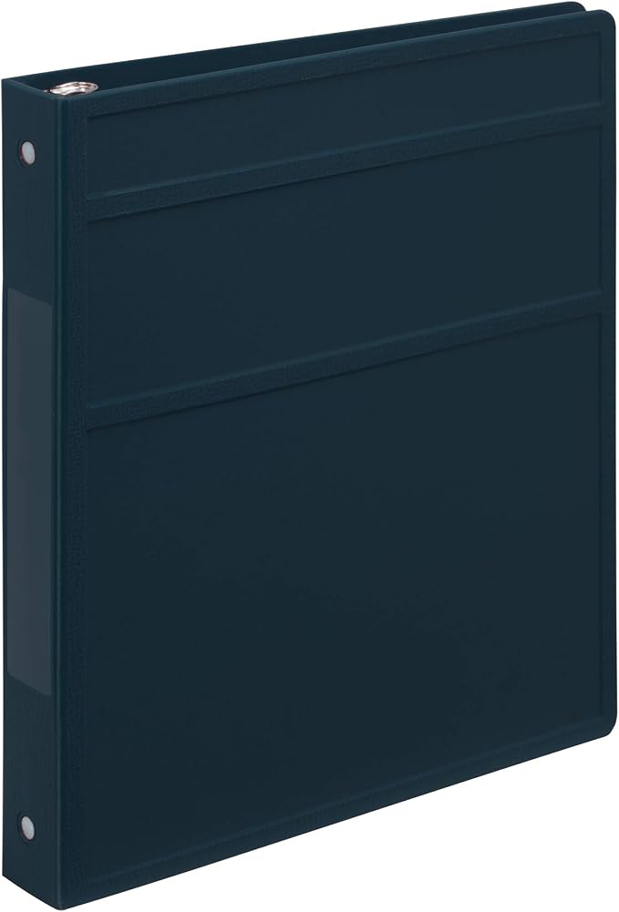 Carstens 1-Inch Heavy Duty 3-Ring Binder - Side Opening, Navy Blue, Durable Plastic, Precision No-Gap Rings, Waterproof Cover, No Pockets, Holds 125 US Letter Sheets, BPA-Free, Made in USA (8708-3R)