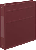 Carstens 1.5-Inch Heavy Duty 3-Ring Binder - Side Opening, Wine, Durable Plastic, Precision No-Gap Rings, Waterproof Cover, No Pockets, Holds 250 US Letter Sheets, BPA-Free, Made in USA (2021-3R)