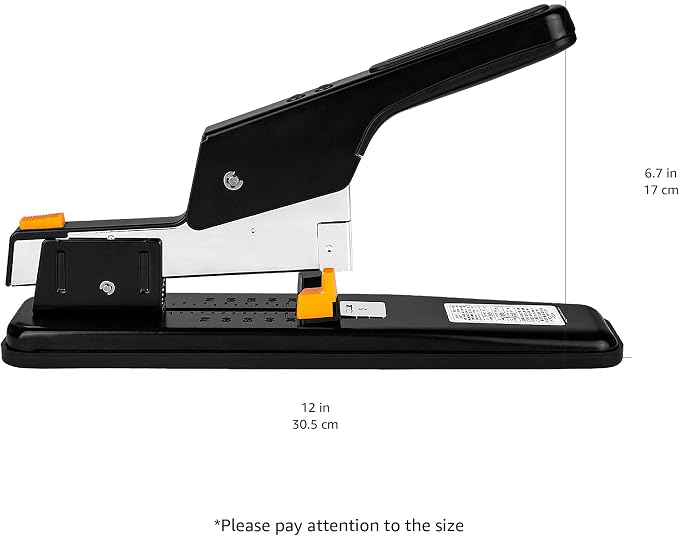 Amazon Basics Heavy-Duty Stapler, 90 Sheets High Capacity, Non-Slip, Large Office Stapler with 1000 Staples, Black