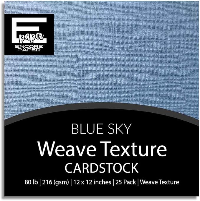 Blue Sky—12x12 Textured Cardstock | 80lb Textured Blue Scrapbook Paper | Premium Cardstock for Cricut Cutting | 25 Sheets