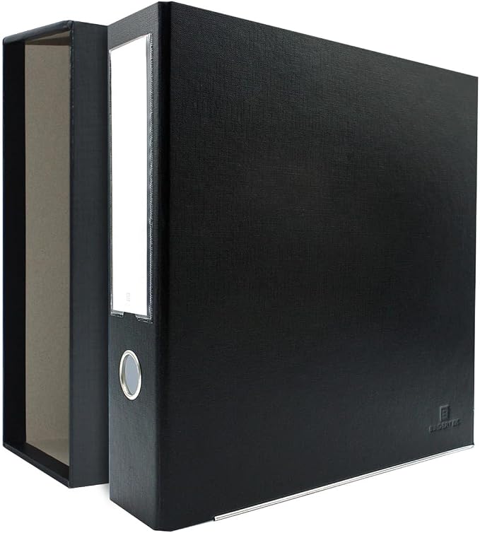 3-Ring Premium Binder & Slip Case - Black, by Bindertek | 3" Spine Width, 525 Sheet Capacity, 2" D-Rings, Linen-Textured Covers, Steel Reinforced Edges