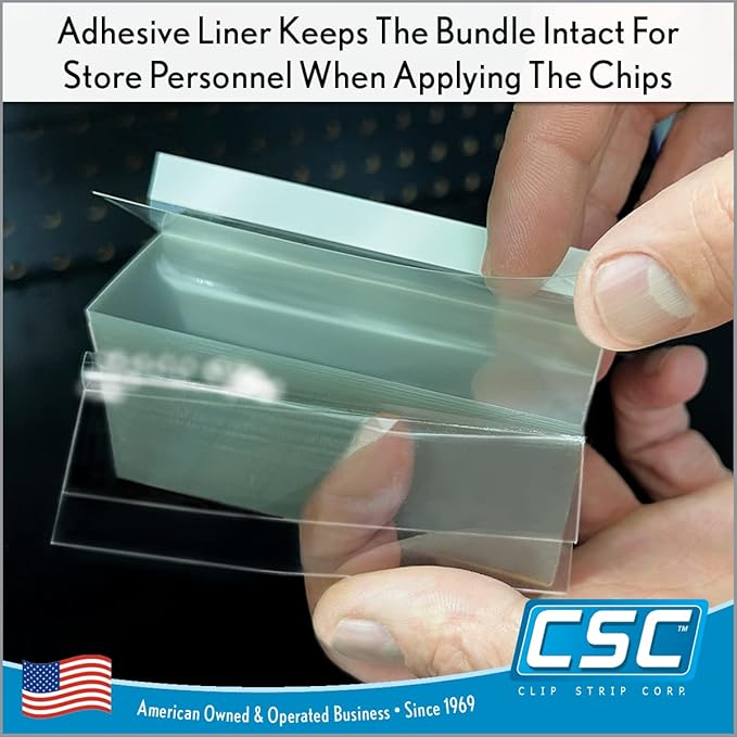 Clip Strip Corp. Price/Data Channel Label Holder Chips, Clear Plastic Tags, 3.5" L x 1.25" H, 7.5 Mil Thick, Gondola Shelf Edge, Reusable, Made for Point of Purchase Shelf Molding (5000)