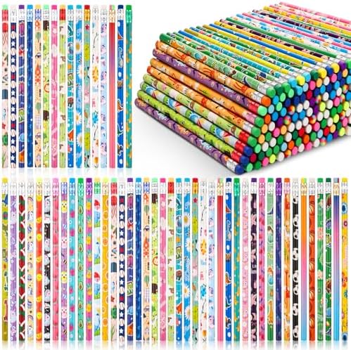 Sabary 300 Pcs Assorted Wood Pencil Bulk 50 Styles Colorful #2 HB Pencils