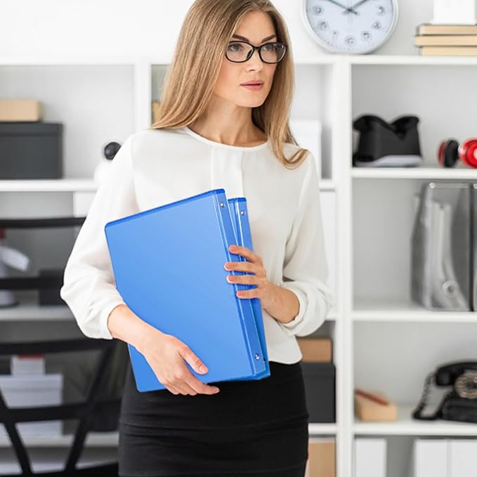 COMIX Sturdy 0.5 Inch 3 Ring Binder with Clear View Cover | 0.5"Heavy Duty Round Ring,PVC-Free Board,Holds 100 Letter Sheets,Wholesale for Offices & Classrooms,6 Pack (Assorted Colors)