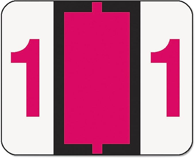 Smead BCCRN Bar-Style Color-Coded Numeric Label, 1, Label Roll, Red, 500 Labels per Roll (67371)