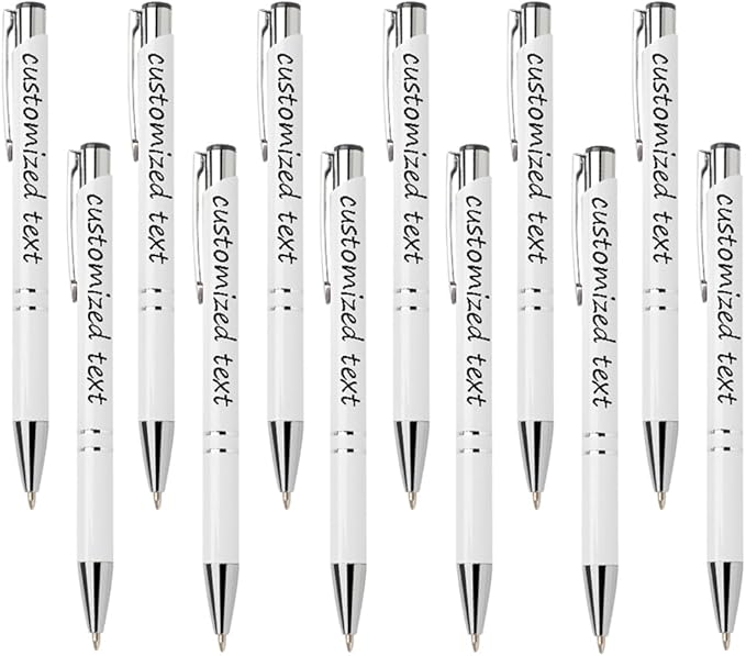 Yucold Customized ballpoint pens in bulk, personalized ballpoint pens with free engraving, for use in companies, enterprises, graduation anniversaries (Off White,26)