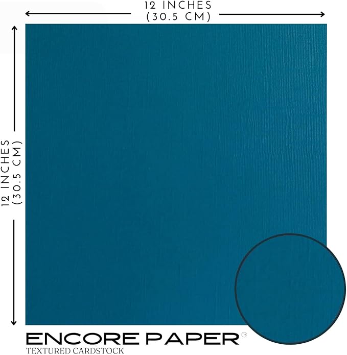Really Teally—12x12 Textured Cardstock | 80lb Textured Blue Scrapbook Paper | Premium Cardstock for Cricut Cutting | 25 Sheets