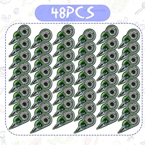 Yexiya 48 Pieces Correction Tapes Original Correction Wide Eraser Applicator Easy to Use Applicator Translucent Tapes Shows for Office Note Journal Scrapbooking, 0.2 Inch x 39.4 Feet