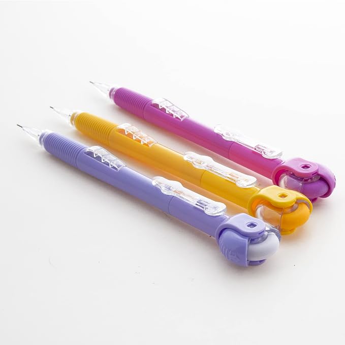 BAZIC PRODUCTS 0.7 mm Mechanical Pencils, Spinner Eraser, HB Lead, 3 Count