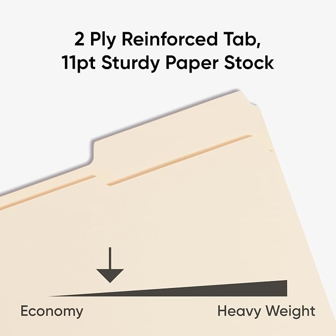 Smead Fastener File Folder,2 Fasteners,Reinforced 1/3-Cut Tab,Letter Size,Manila,50 per Box (14537),(Pack of 5)