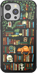 PopSockets iPhone 14 Pro Max Phone Case with MagSafe, Wireless Charging Compatible, Bookish - Storied Shelves