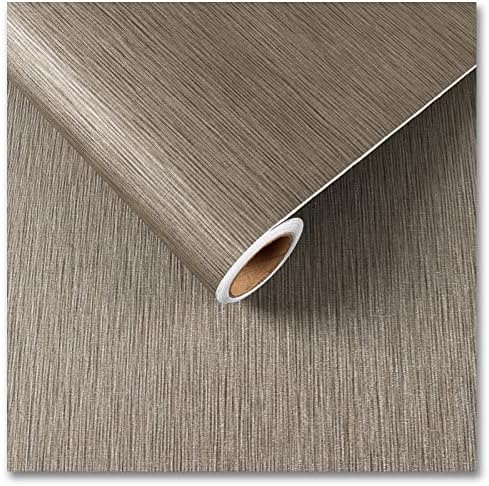 CRE8TIVE Wide 24"x118" Tan Grasscloth Peel and Stick Wallpaper Fabric Linen Contact Paper for Cabinets Waterproof Self Adhesive Removable Textured Wallpaper Grass Cloth Vinyl Roll for Bathroom Bedroom