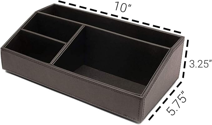 Castle Armory Leatherette Desk Organizer Caddy - Clutter Organizer for Office, Home, Personal, Employee Office Supplies and Accessories (All-in-one Organizer - Stackable)