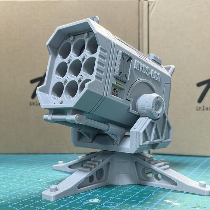 3D Printed Missile Launcher Battery Storage Box/Pen Holder 3.0 Version - Military Model Desktop Decor, PETG Material, Mechanical Linkage Design
