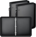 Teling 2 Pcs 2 Inch Zipper Binder 3 Ring Organizer, Black | Secure Zipper Closure, Refillable 3 Ring Design, Handle Carry, Fits Letter Size Papers for School, Office and Projects