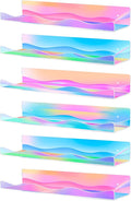 6 Pack Iridescent Acrylic Floating Shelves, 15.7" Clear Acrylic Display Shelves Bookshelf Wall Mounted, Bathroom Kids Room Home Storage Wall Decor Ledge Shelf for Skincare, Perfume, Nail Polish