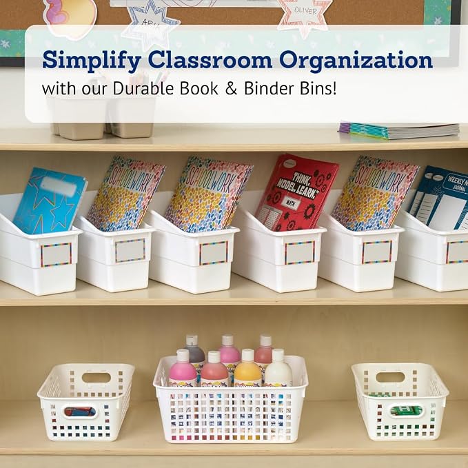 Really Good Stuff Durable Book & Binder Holders - 6 Pack - White