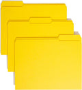 Smead File Folder, Reinforced 1/3-Cut Tab, Letter Size, Yellow, 100 per Box (12934)