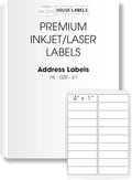 HOUSELABELS 20-up Shipping Labels (4" x 1") for Laser and Inkjet Printers, 800 Sheets