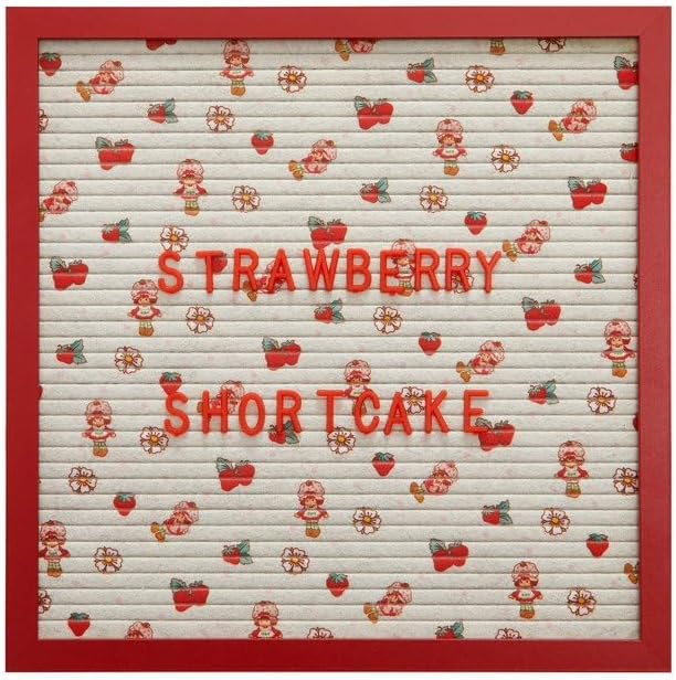 Idea Nuova Strawberry Shortcake 12"x12" Letter Board, Message Board Sign for Desk, Room Decor, Quotes, Notes & Personalized Display,Includes 145 Characters