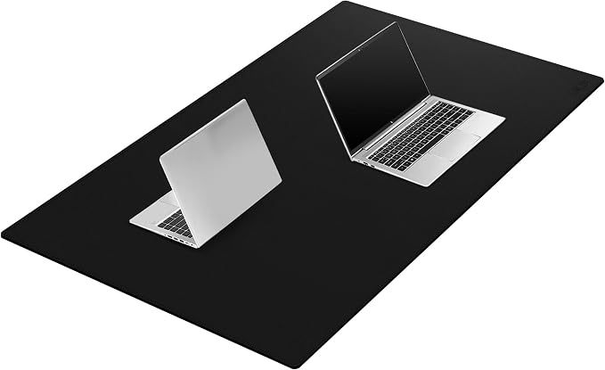 Cacoy 48" x 31.5" Leather Desk Pad, Large Gaming Mouse Pad for Desk, Office Desk Pad Blotter, XXXL Table Protector Mat, Waterproof Desktop Keyboard Mat Extended Mouse Mat (Black)