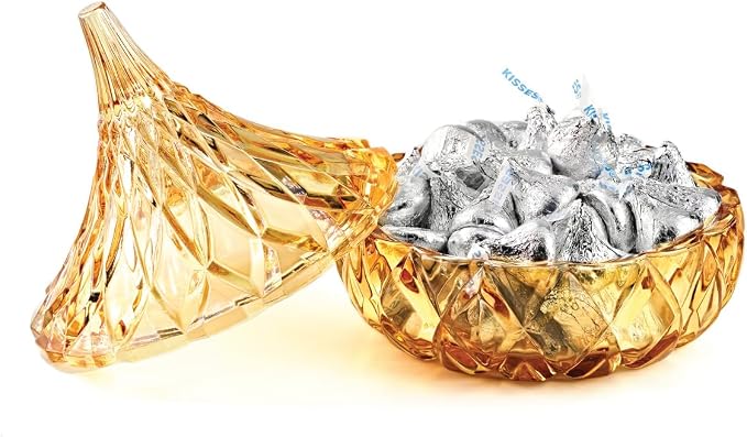Godinger Gold Glass Hershey Kiss Candy Dish - A Sweet and Stylish Delight
