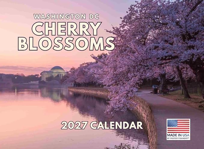 Washington DC Cherry Blossom Calendar 2027 Monthly Wall Calender 12 Month