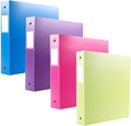 Filexec 3-Ring Binder, 1", Neon (50573-64970) - 12 Pack, Blue, Hot Pink, Purple, Green