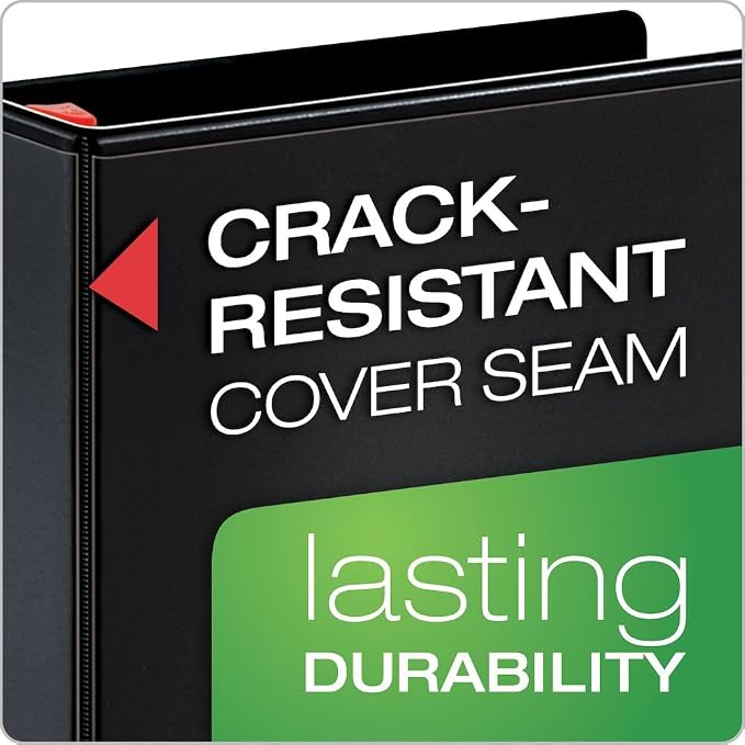 Cardinal 26311 XtraLife ClearVue Non-Stick Locking Slant-D Binder, 1.5-Inch Cap, 11 x 8 1/2, Black