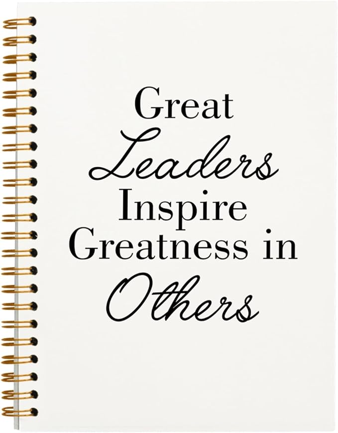 OXW Thank You Gifts for Leader, Meeting Notebook for Work, Appreciation Gift for Boss Manager Mentor, Office Supplies Leadership Gifts, White College Ruled Hardcover Spiral Notebook 5.5 x 8.3