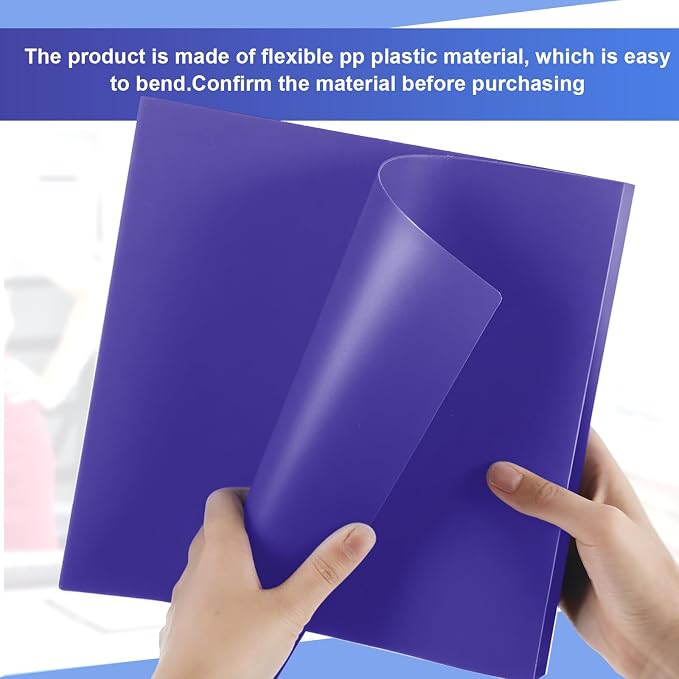 Henoyso 1.5 Inch 6 Pack Mini 3 Ring Binders for 5.5"x8.5" Paper,Purple | Holds 280 Sheets, Plastic Small Binders, Round Three Rings, Flexible PP Covers, School Office, Photo Album Planner Journal