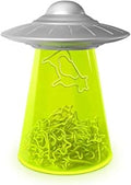 Genuine Fred Filing Saucer Paperclip Dispenser UFO Holder with Cow Paperclips, Space Themed Desktop Organizer Fun and Functional Desk Accessory for Home and Office