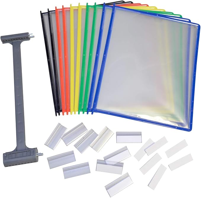 Ultimate Office ADD-ON for AdjustaView EXPANDABLE Desk Organizers, CL Pkts | No Tools Required! Add 10 EZ-Load Color Pockets - (20 Additional Sheets) to Your AdjustaView EXPANDABLE Organizer at Anytime