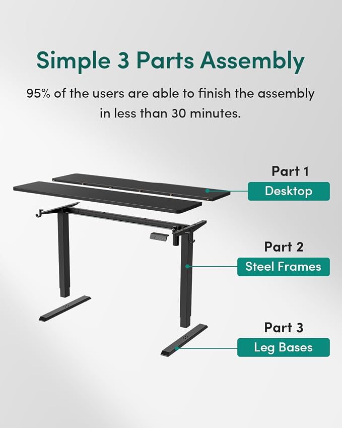 CubiCubi 63x28 Large Electric Standing Desk, 28" Deep Desktop, Black | Wide Surface, Sit to Stand, Computer Workstations, Home Office Desk, Next-Gen Frame, Advanced Motor, 176 lbs Capacity