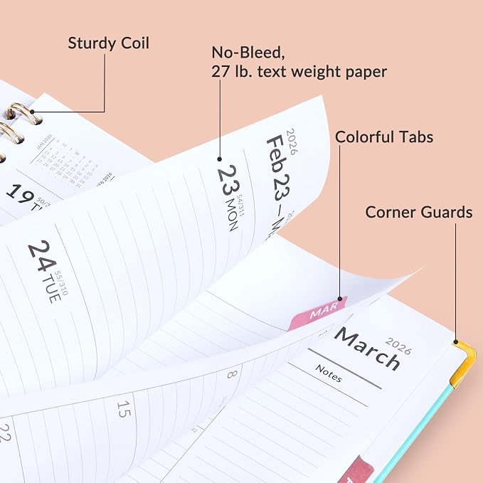 Forvencer 2026 Planner, Weekly and Monthly Calendar Planner for Women | Jan 2026 - Dec 2026, 8.5x11", Hardcover Planning Agenda book, Cute Journal Organizer Notebook for Office School
