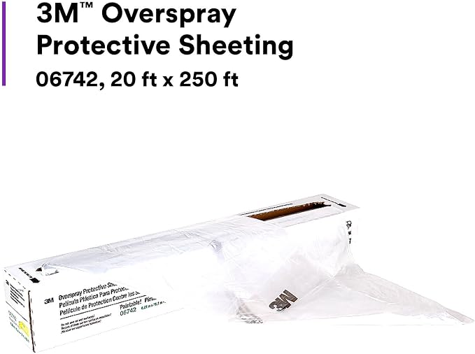 3M Overspray Protective Sheeting, 06742, 20 ft x 250 ft