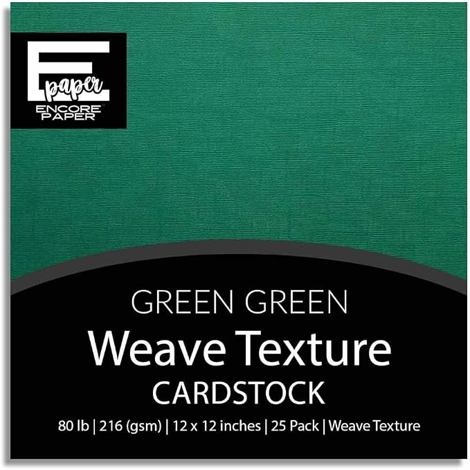 GREEN GREEN—12x12 Textured Cardstock | 80lb Textured Green Scrapbook Paper | Premium Cardstock for Cricut Cutting | 25 Sheets
