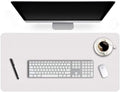 17 X 36 Inch Office Desk Pad Table Protector on Top of Desks PU Leather Desk Blotter Laptop Computer Gaming Under Keyboard Mouse Pad Waterproof Writing Mat Desktop Cover for Women Men Kids Girls White